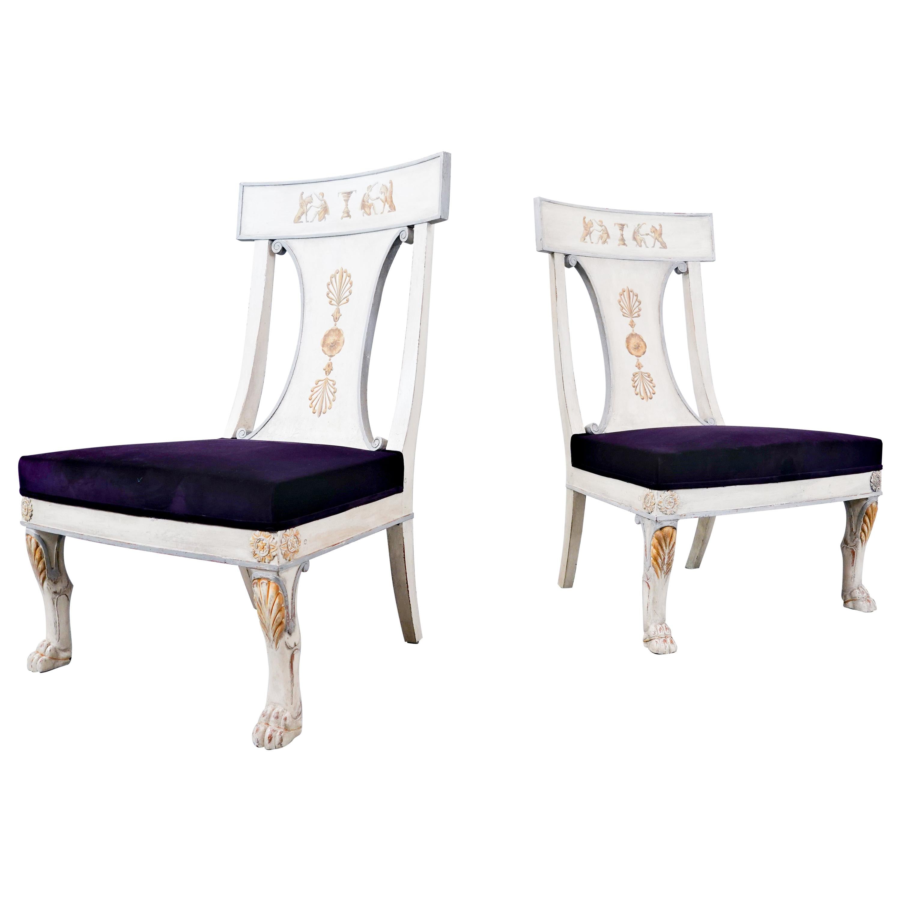 Pair of Russian Style Easy Chairs, Belgium, End of the 20th Century For Sale