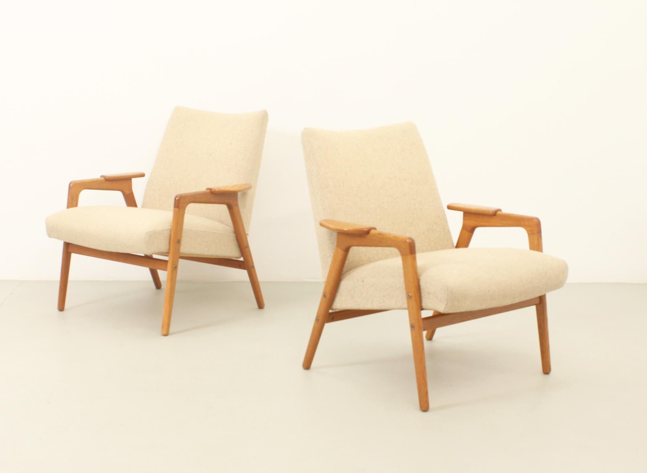 Fabric Pair of Ruster Armchairs by Yngve Ekström for Pastoe, 1960's For Sale