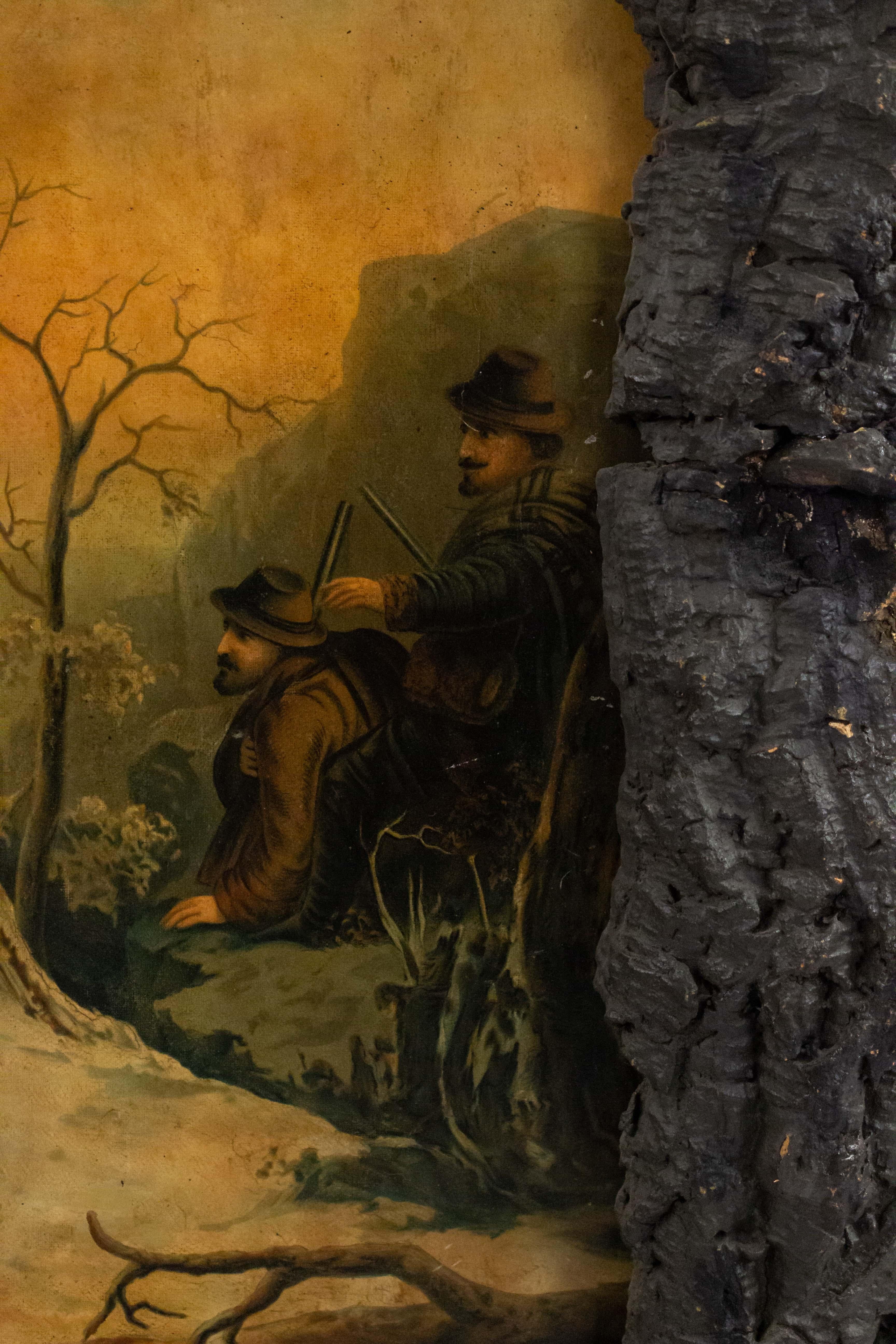 Paar rustikale Bilder mit Jagdszenen aus Adirondack (amerikanisch) im Angebot