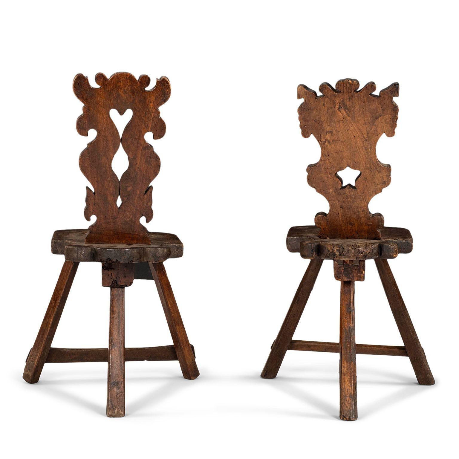Pair of Rustic Alpine Chairs For Sale 6
