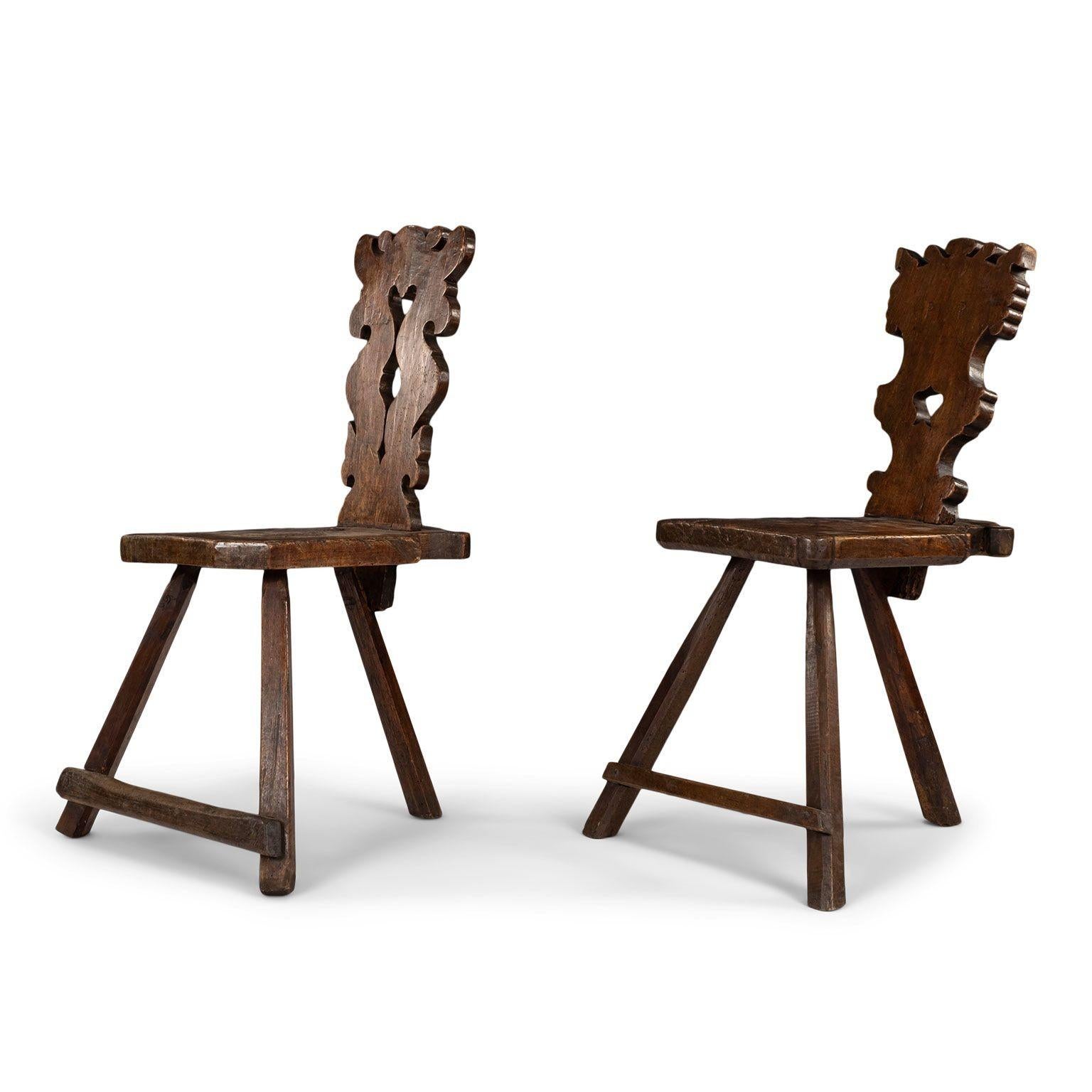Pair of Rustic Alpine Chairs For Sale 1