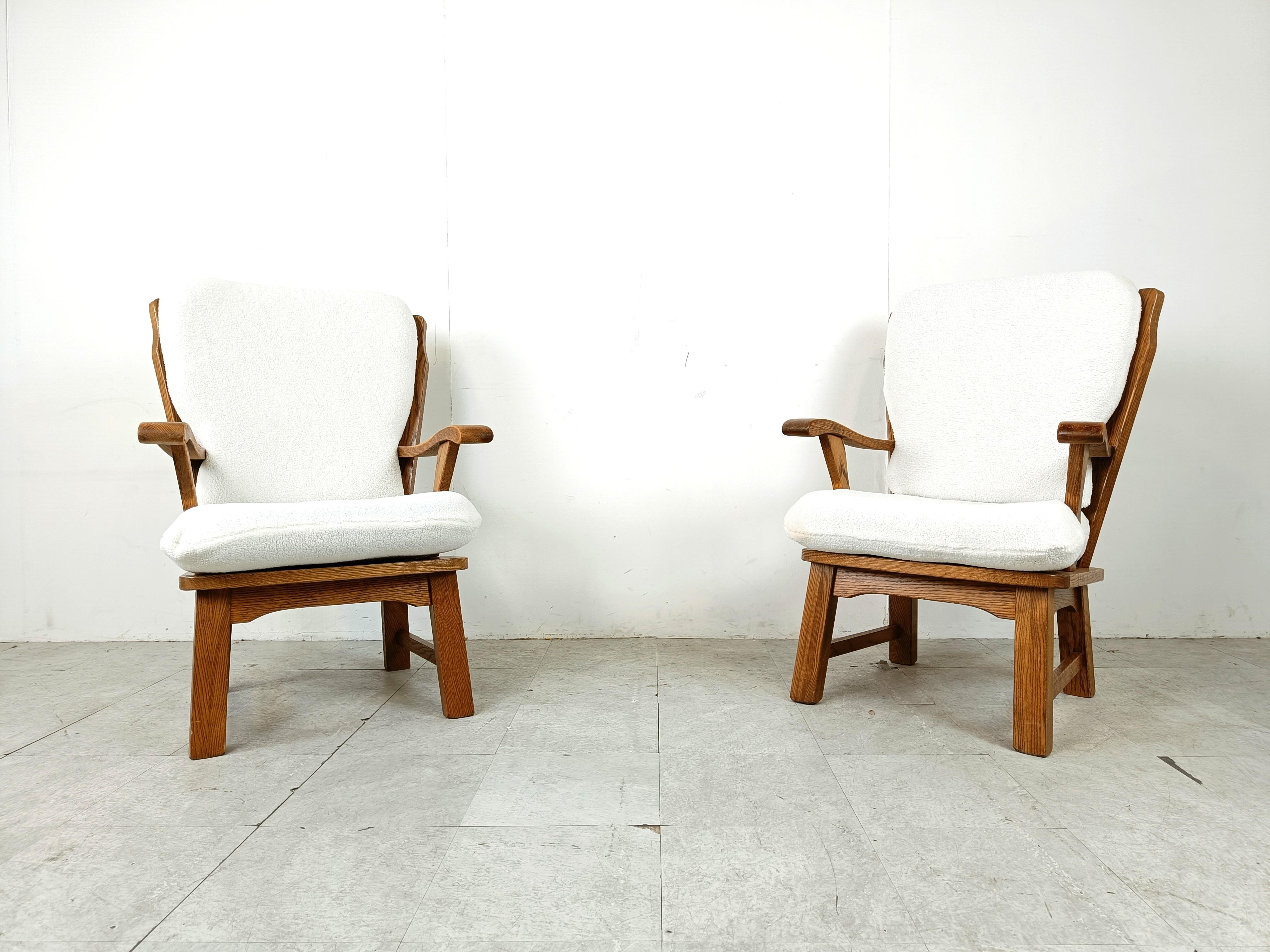 Paire de fauteuils rustiques, années 1950 Excellent état - En vente à HEVERLEE, BE
