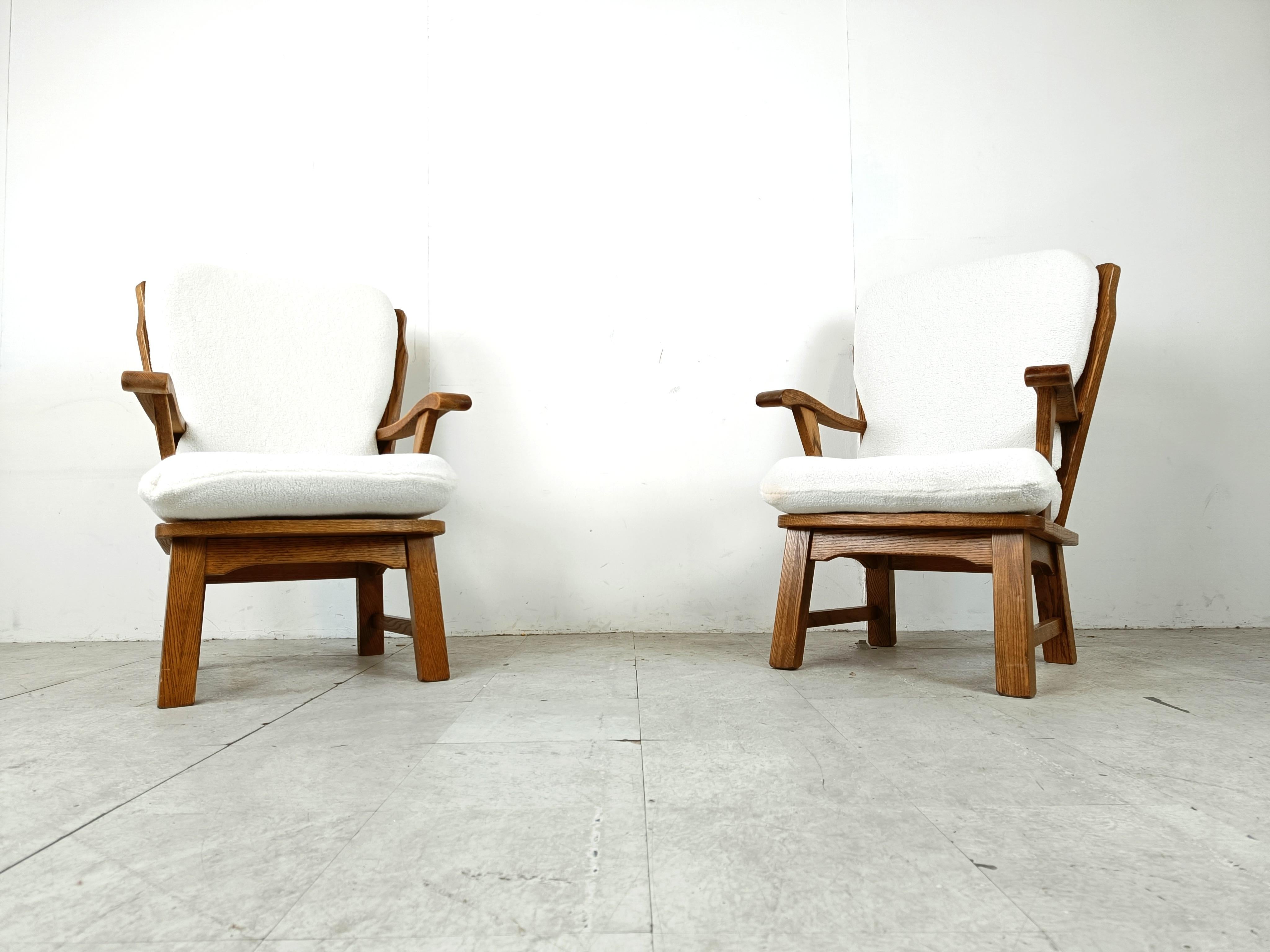 Mid-20th Century Pair of rustic armchairs, 1950s For Sale