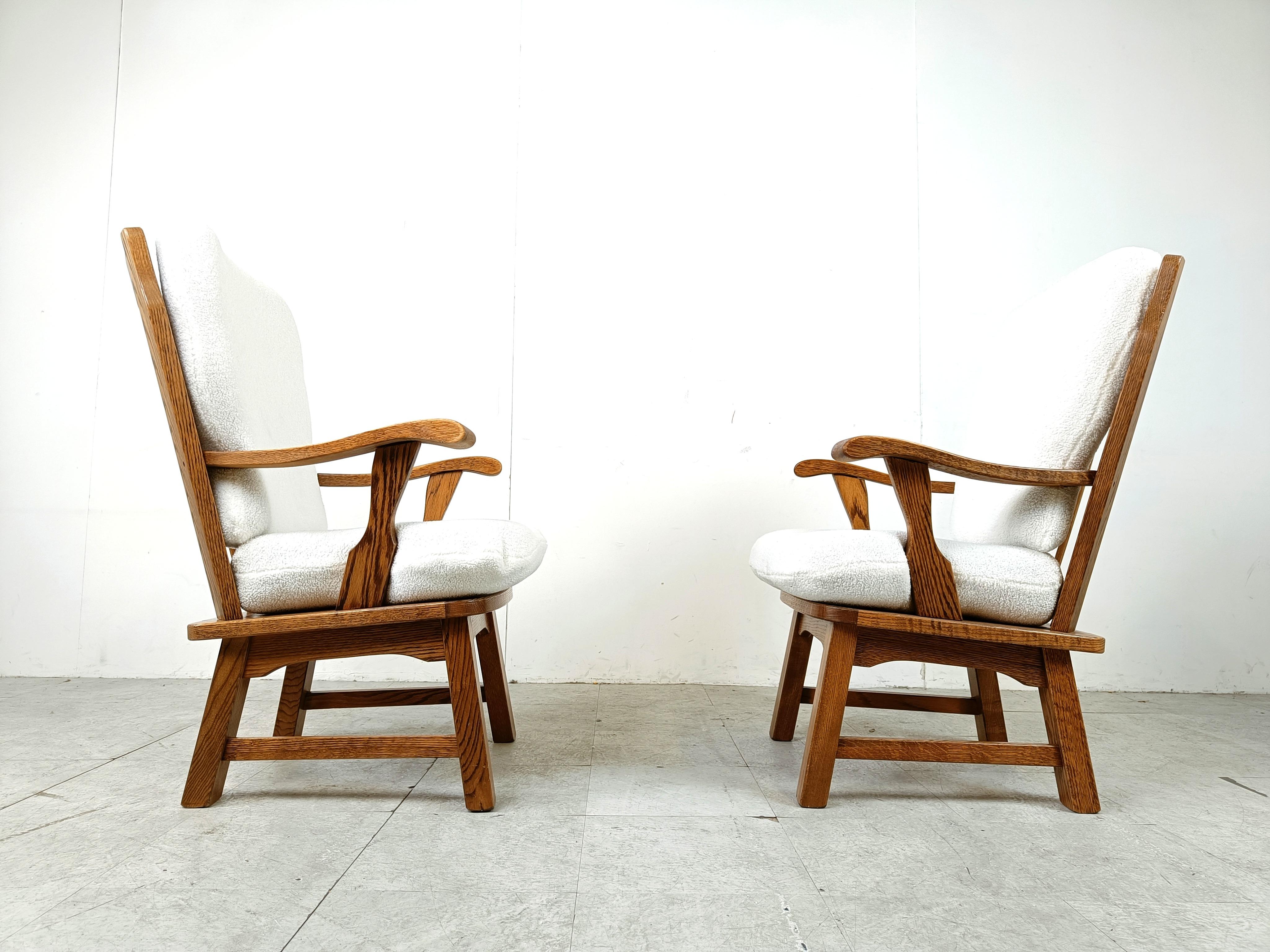 Pair of rustic armchairs, 1950s For Sale 1