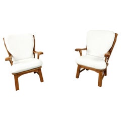 Retro Pair of rustic armchairs, 1950s