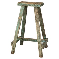 Rustic Blue Painted Side Table