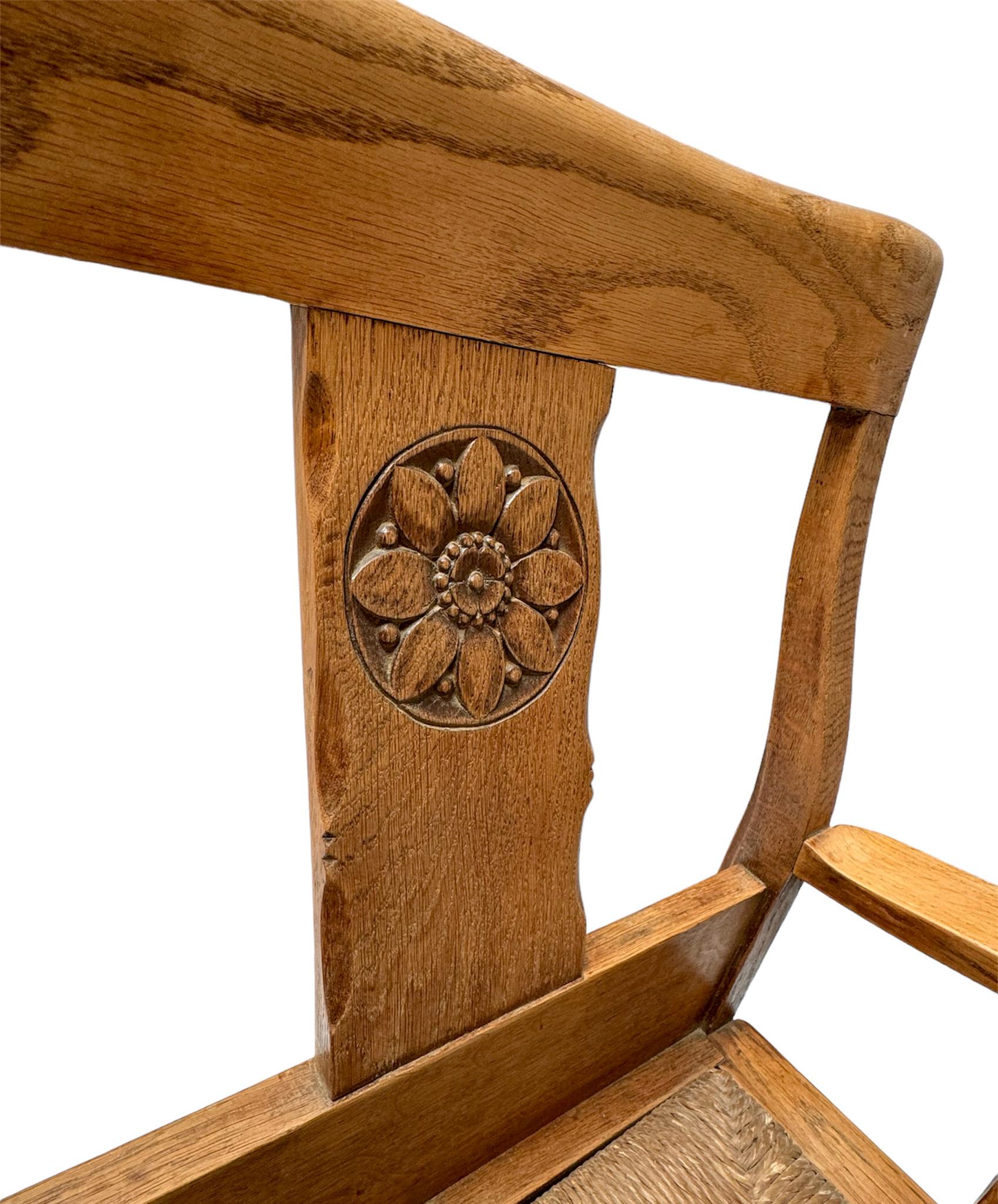 Pair of Rustic Carved Oak Armchairs by Anton Fortuin, 1940s For Sale 2