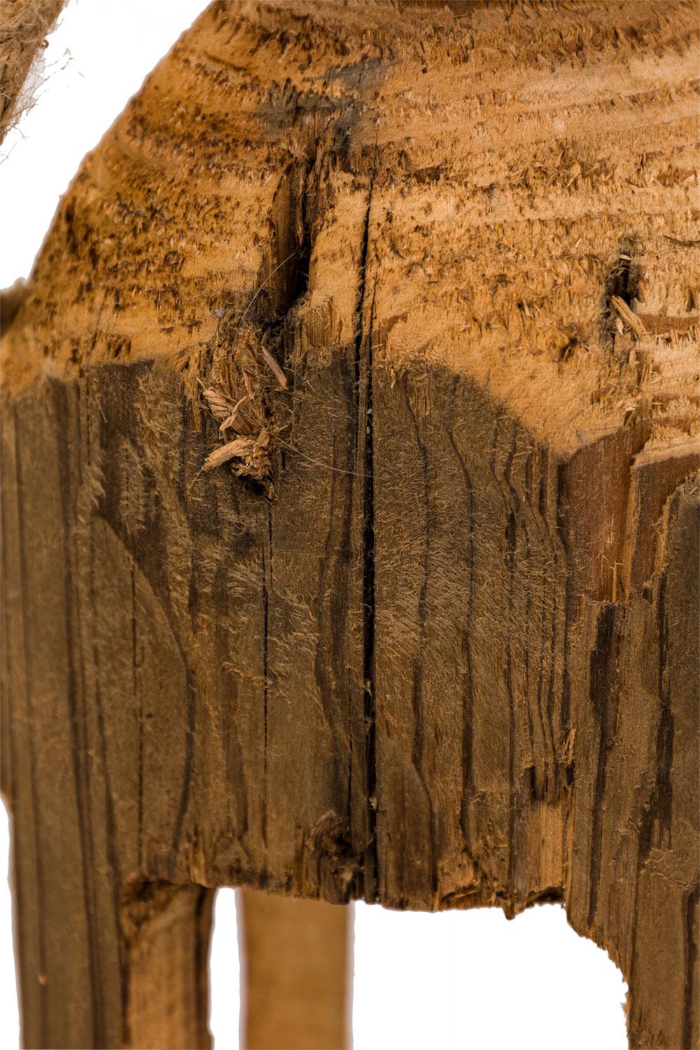 Pair of Rustic Carved Wooden Lanterns For Sale 2