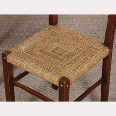 Paire de chaises rustiques en bois et corde, 1940