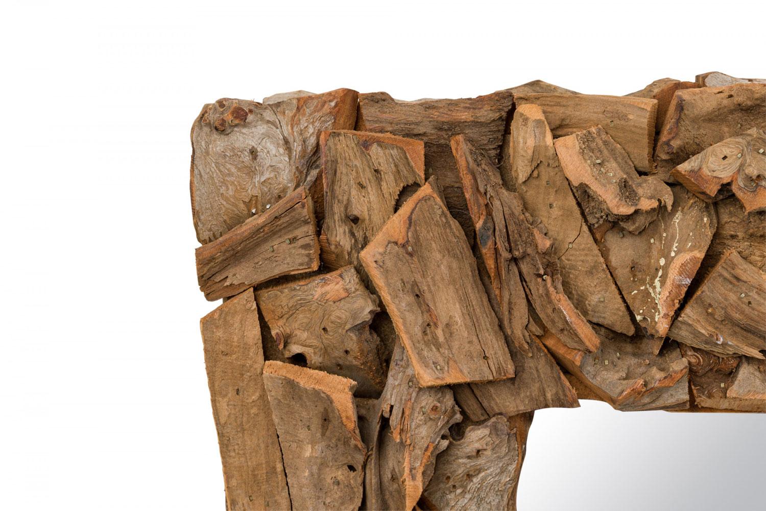 XIXe siècle Pair of Rustic Driftwood Framed Square Wall Mirrors en vente