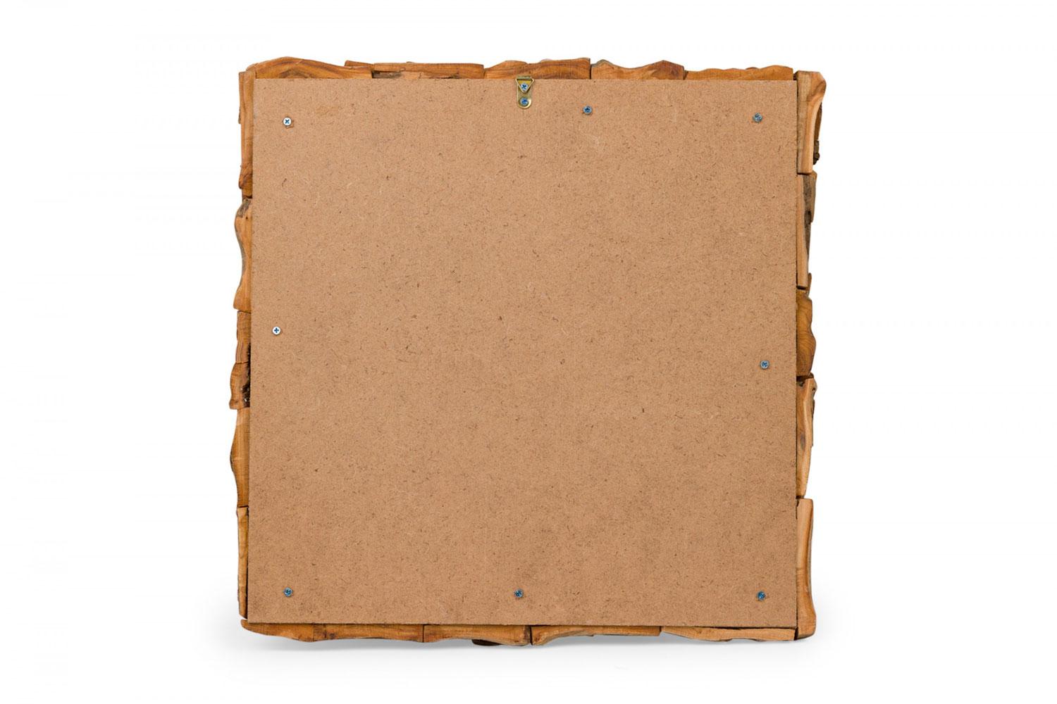 Bois flotté Pair of Rustic Driftwood Framed Square Wall Mirrors en vente