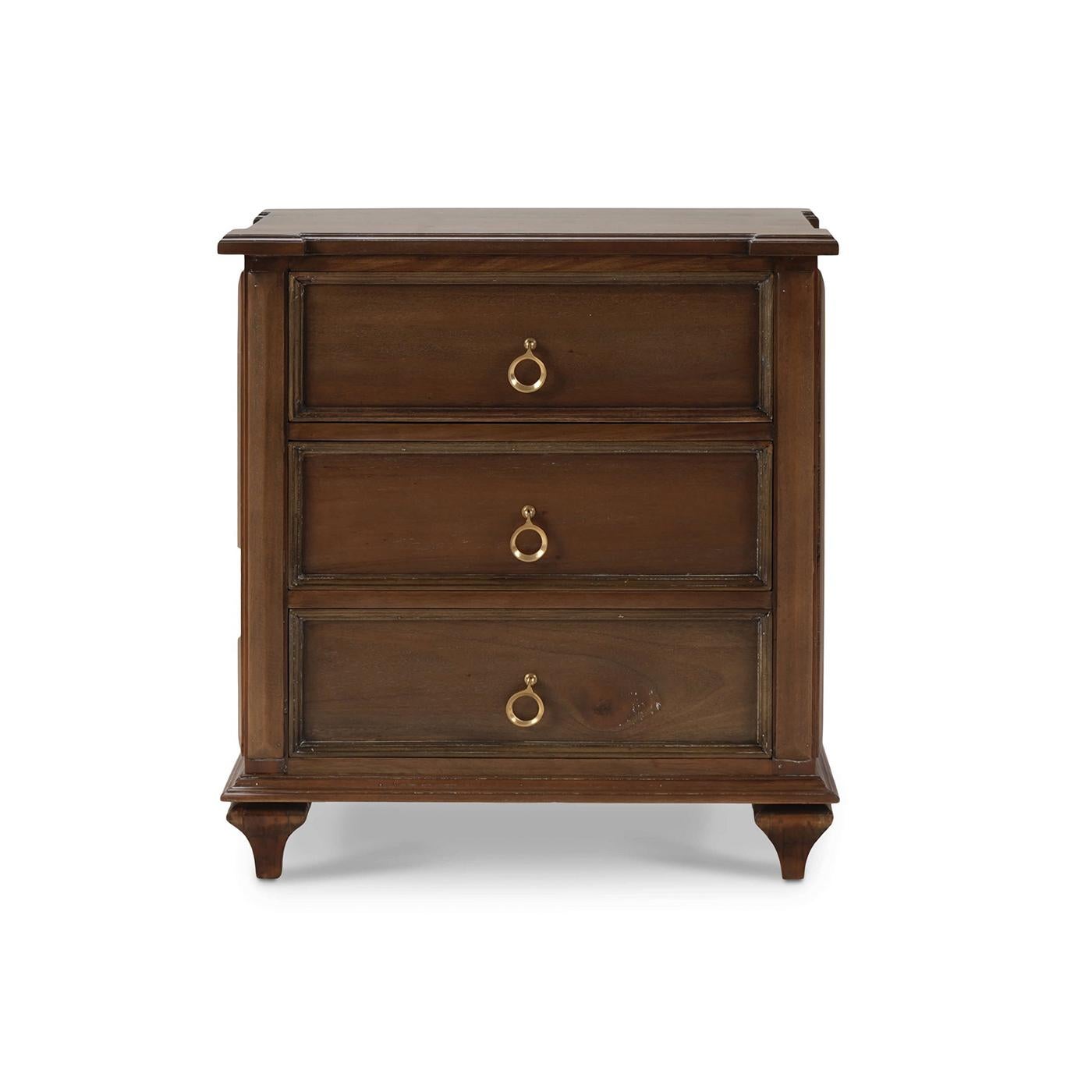 Crafted from solid wood and finished in a rich, straw wash finish, these nightstands bring a touch of rustic charm to any bedroom. The classic design, characterized by its clean lines and detailed craftsmanship, complements both traditional and