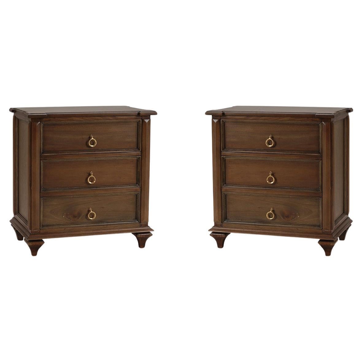 Pair of Rustic European Nightstands