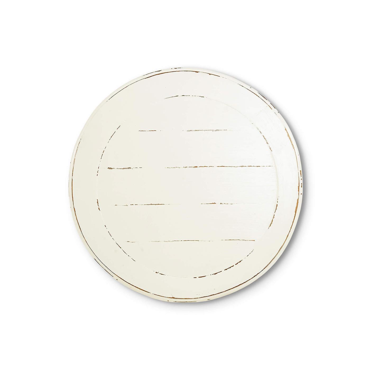 Contemporary Pair of Rustic European Painted Round Side Tables For Sale