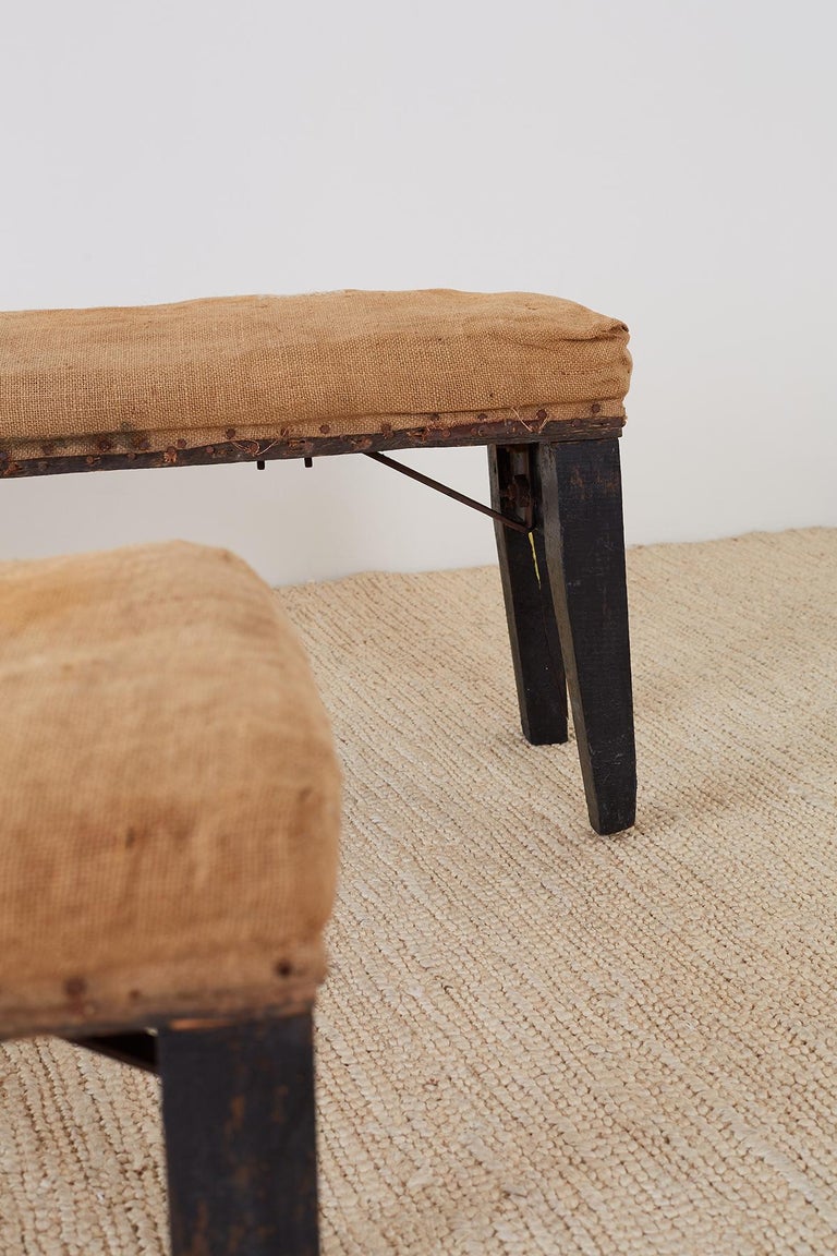 Pair of Rustic French Farmhouse Bench Seats at 1stDibs