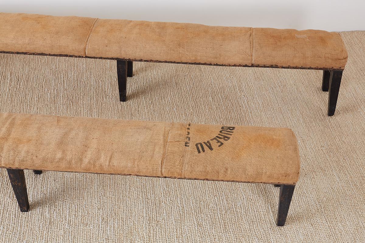 Pair of Rustic French Farmhouse Bench Seats 8