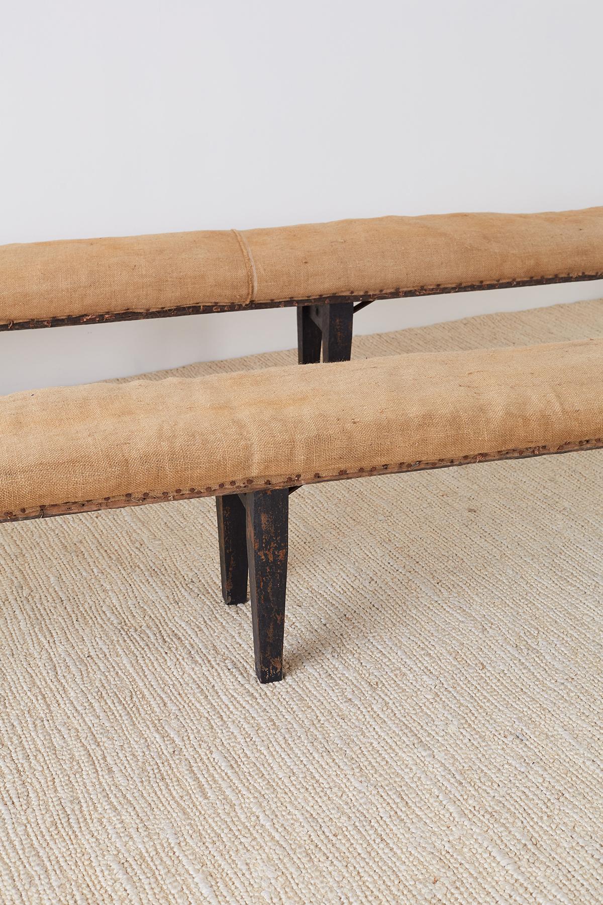 Pair of Rustic French Farmhouse Bench Seats 1