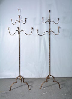 Pair of Rustic Gilded Candle Torchères