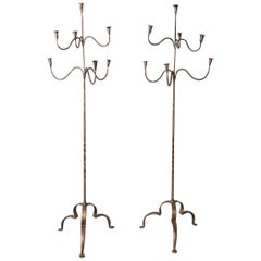 Pair of Rustic Gilded Candle Torchères