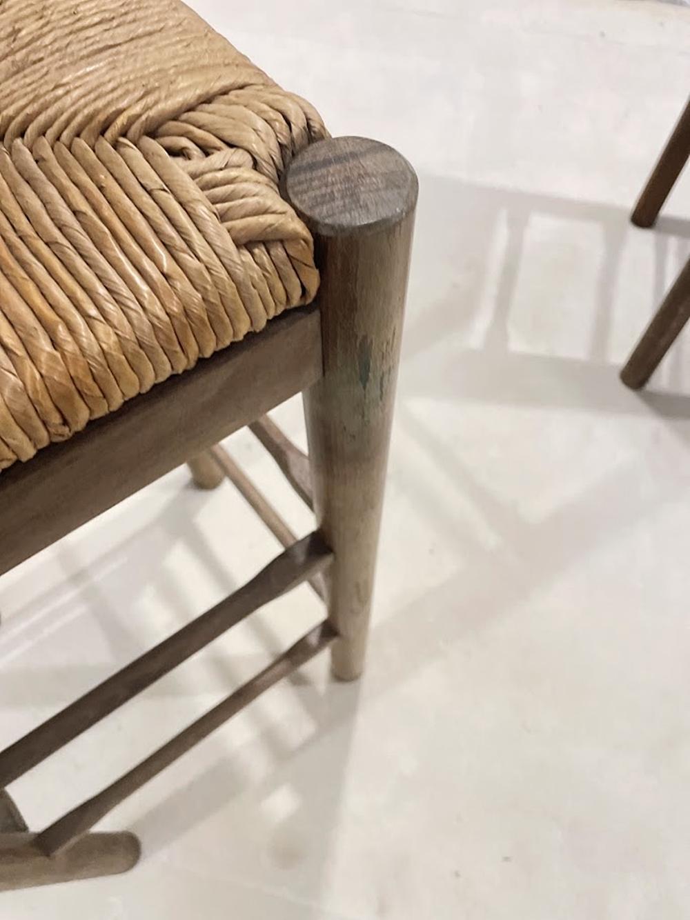 Pair of Rustic Ladder-Back Bar Stools Mediterranean Origin, Mid-20th Century en vente 1