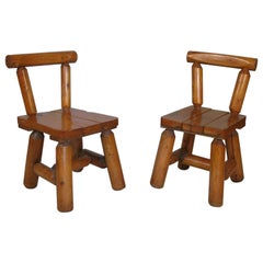 Pair of Rustic Log Chairs