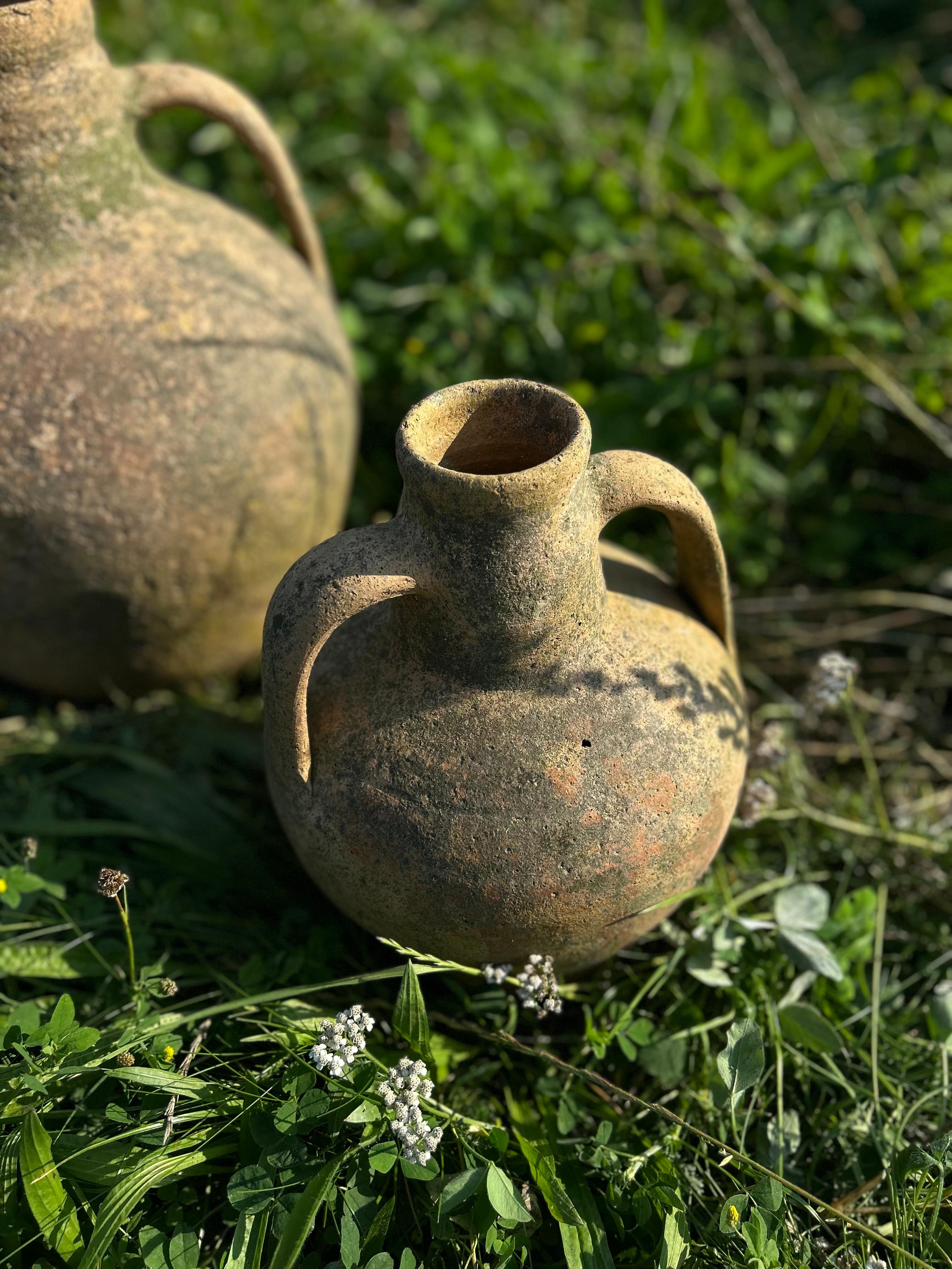 Pair of Rustic Mediterranean Terracotta Olive Jars 1900’s In Good Condition For Sale In Valby, 84