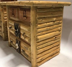 Pair of Aspen Rustic Nightstands