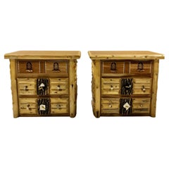 Pair of Aspen Rustic Nightstands