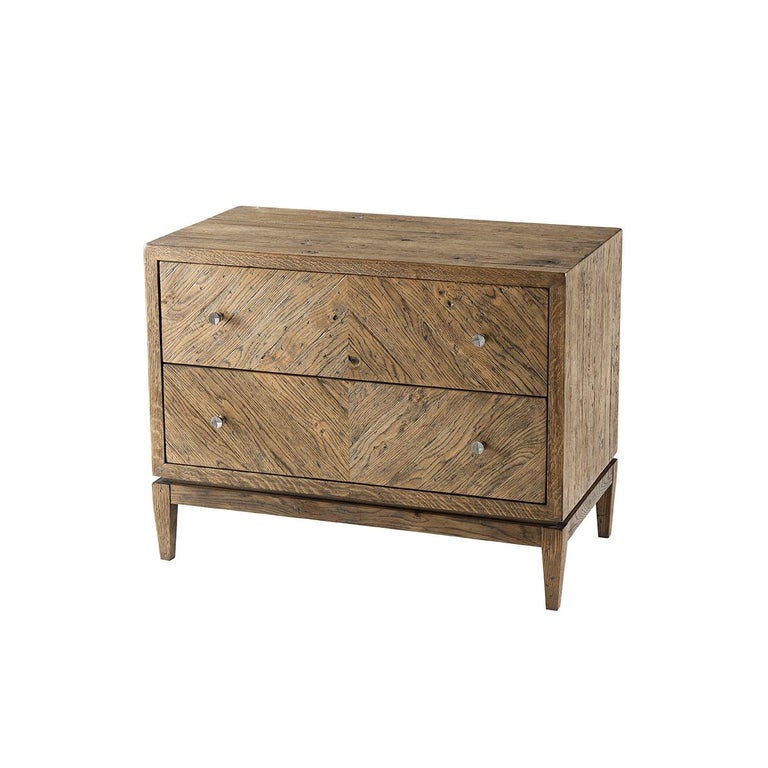 Pair of Rustic Oak Two Drawer Nightstands For Sale at 1stDibs