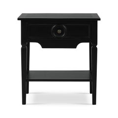 Pair of Rustic Rectangular Black Painted End Tables
