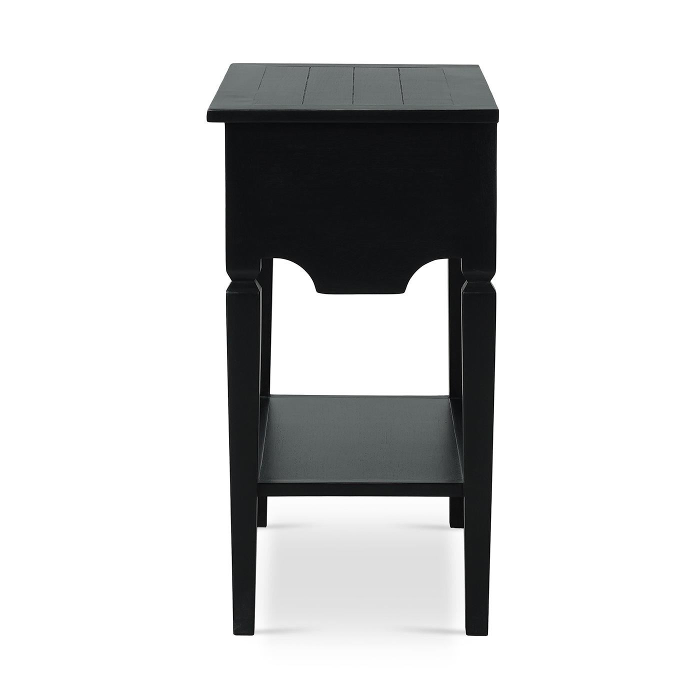 Paire de tables d'appoint rectangulaires rustiques peintes en noir Neuf - En vente à Westwood, NJ