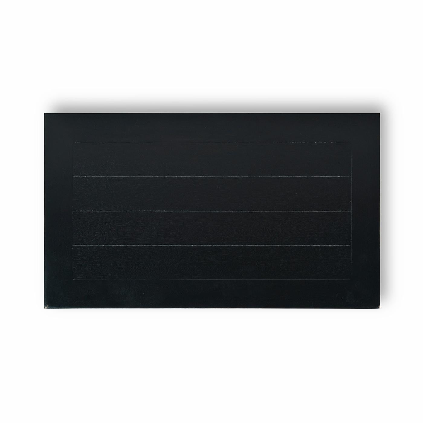 XXIe siècle et contemporain Paire de tables d'appoint rectangulaires rustiques peintes en noir en vente