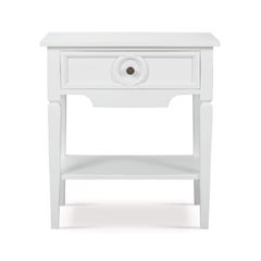 Pair of Rustic Rectangular White Painted End Tables