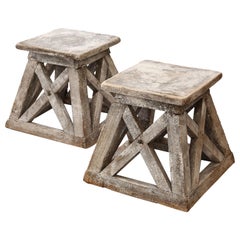 Pair of Rustic Sculpture Stands