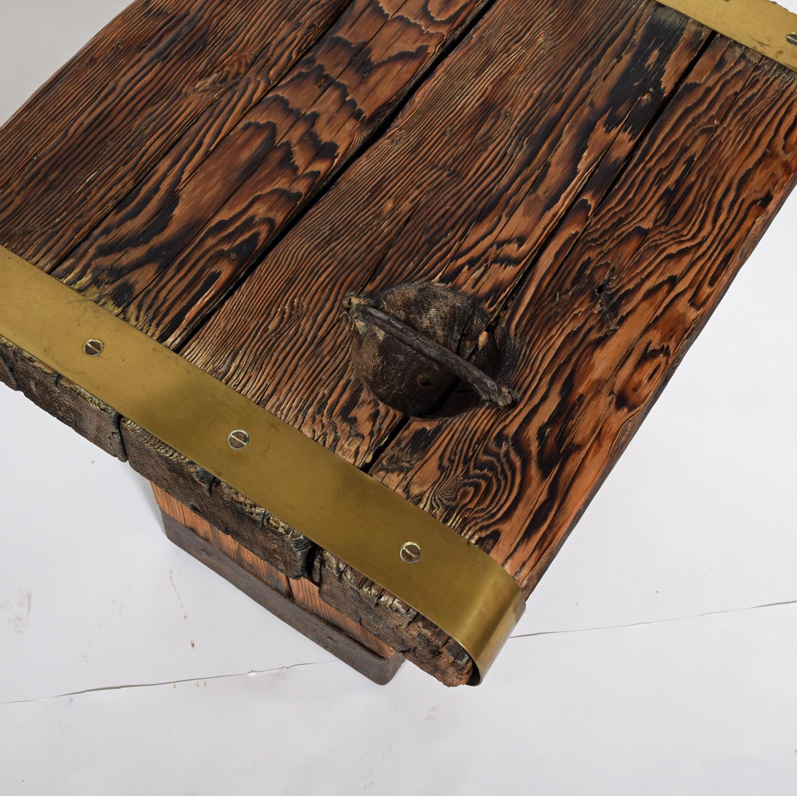 Late 20th Century Pair of Rustic Side Tables Made of Raw Hatch-Boards