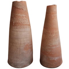 Pair of Rustic Terracotta Finials