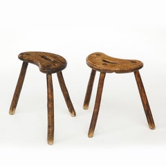Rustic Tripodal Splayed Leg Stools
