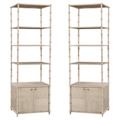 Pair of Rustic Washed Etageres