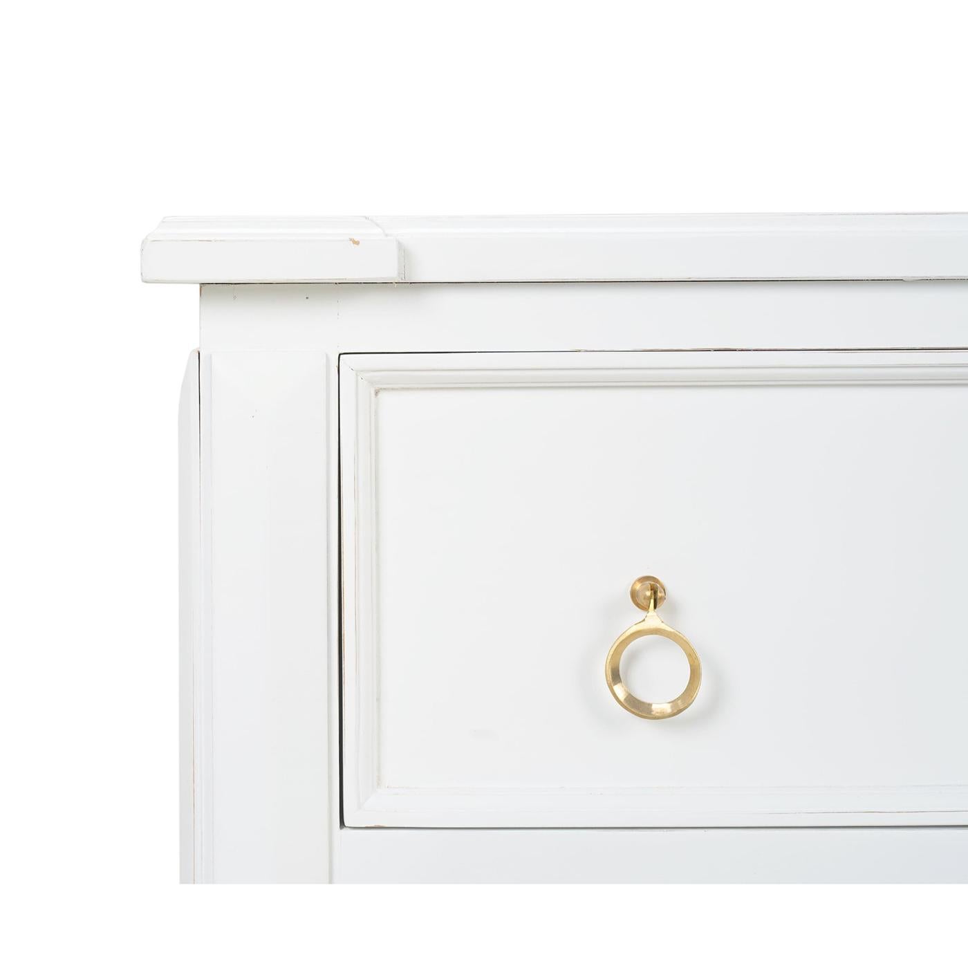 Pair of Rustic White Painted European Commodes In New Condition For Sale In Westwood, NJ