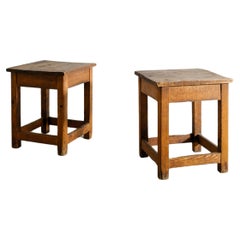 Antique Pair of Rustic Wooden Swedish Bed Side Tables in Pine Produced Early, 1900s