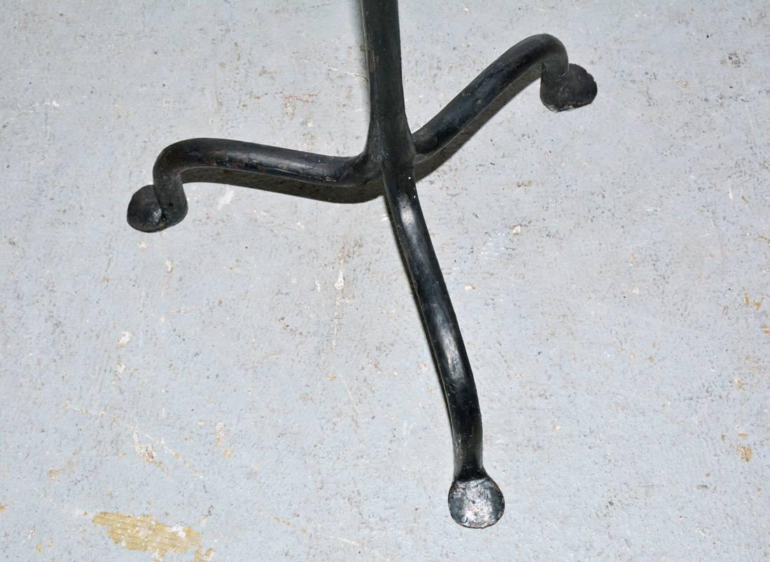 Hand-Crafted Pair of Rustic Wrought Iron Floor Torcheres