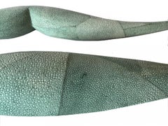 Pair of R&Y Augousti Midcentury Continental Shagreen Wall Hung Candle Sticks