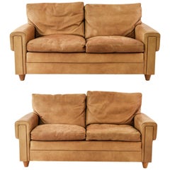 Pair of Ryesberg Mobler Danish Leather Loveseat Sofas