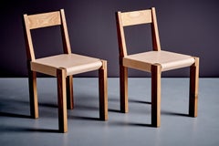 Pareja de Sillas de madera S 24 con piel flor nueva Francia 2018