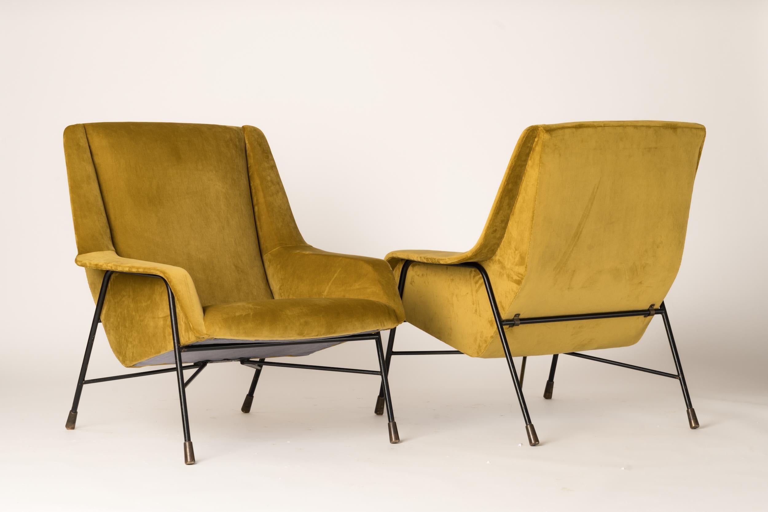 Belgian Pair of S12 Armchairs by Alfred Hendrickx for Belform, Belgium, 1958 For Sale