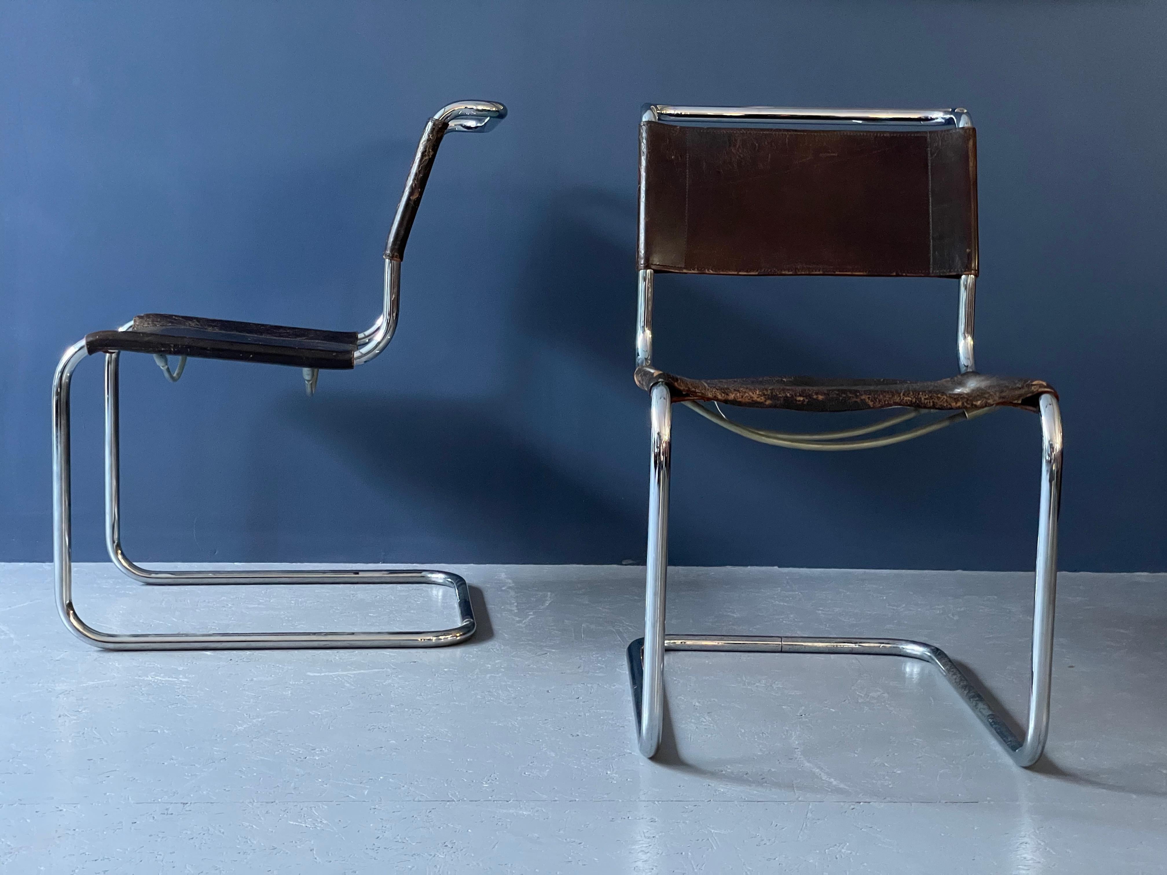 Pair of S33 Chairs by Mart Stam & Marcel Breuer for Thonet, 1984 1