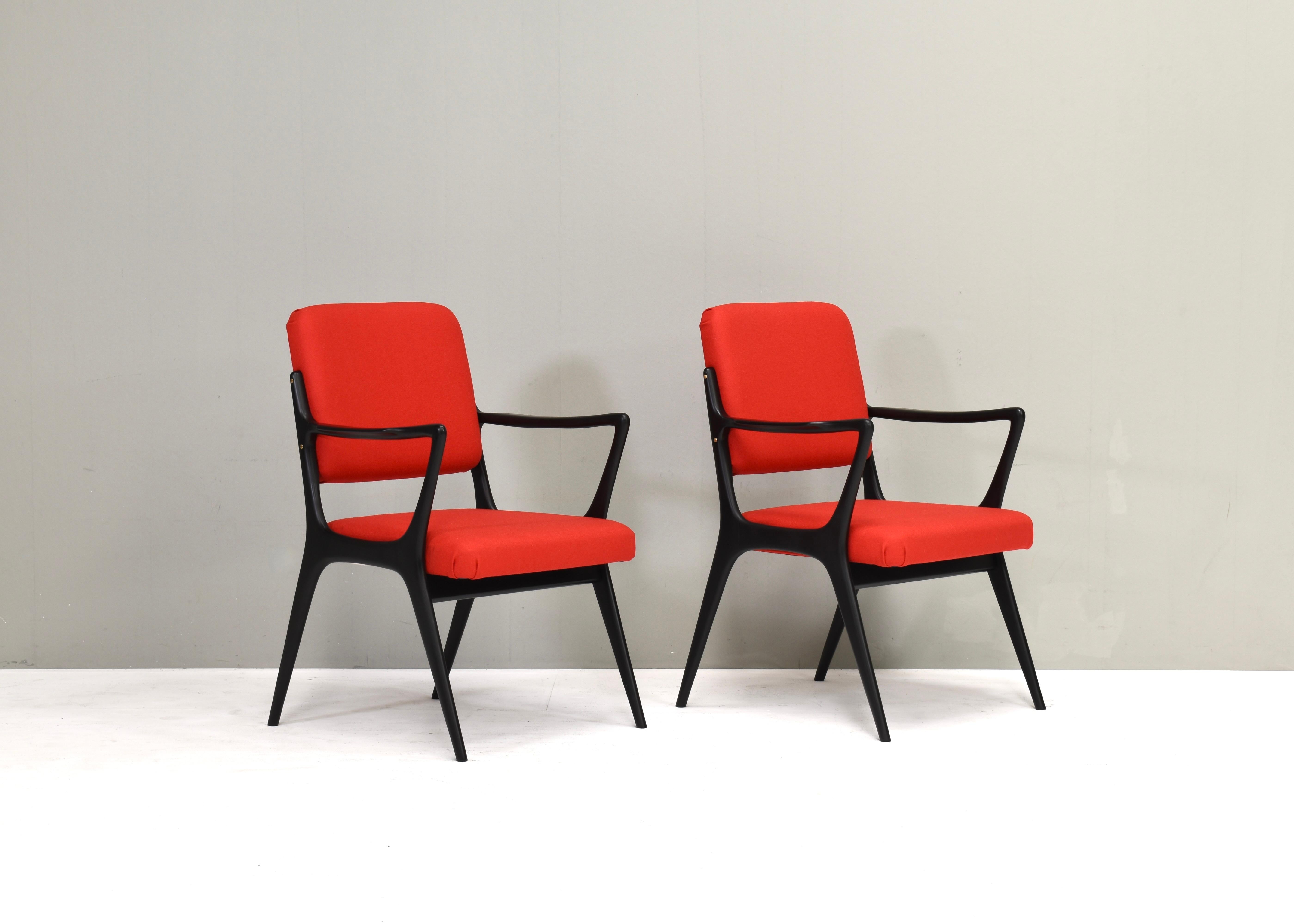 Milieu du XXe siècle Paire de fauteuils S5 par Alfred Hendrickx pour Belform, Belgique, 1958 en vente