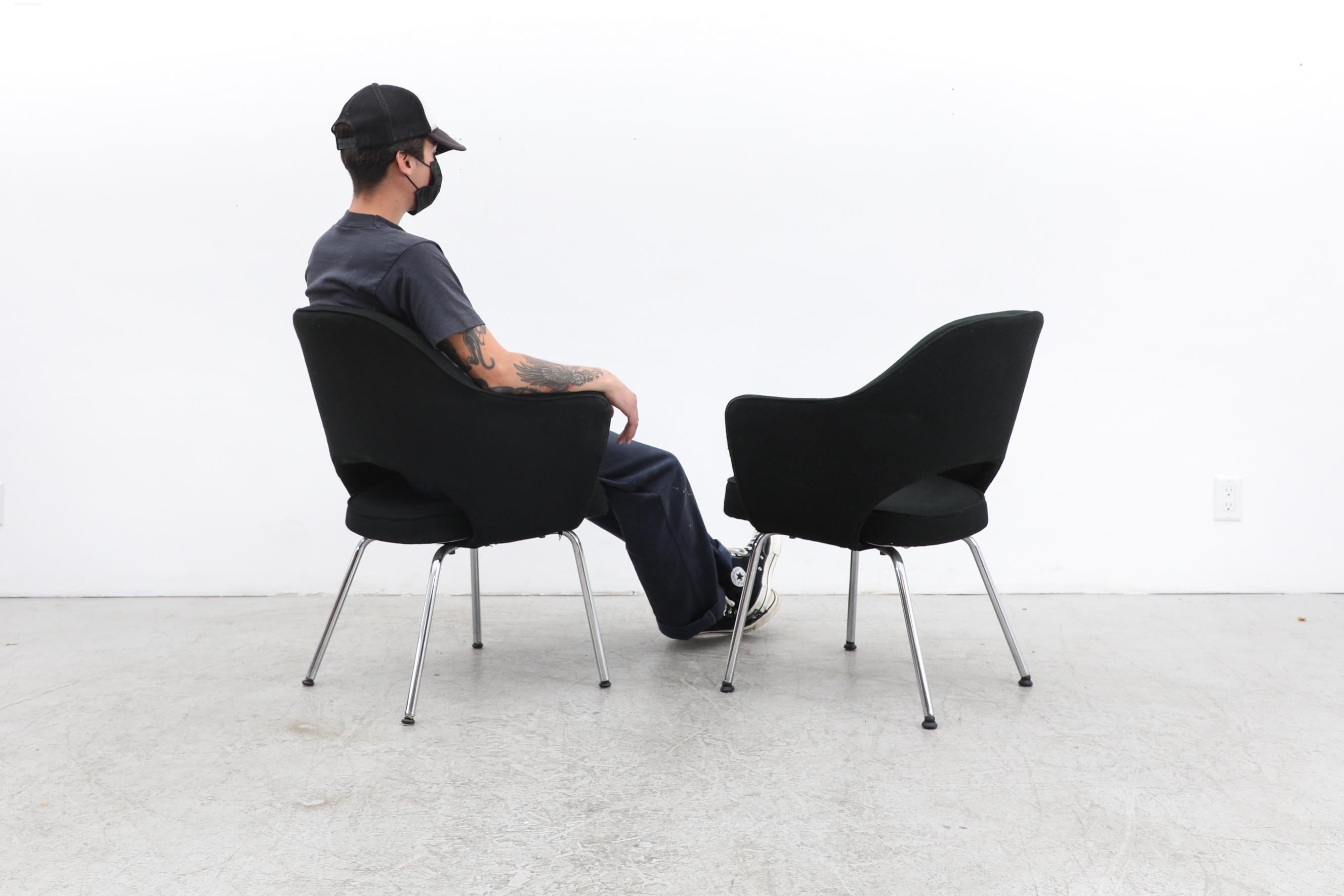Upholstery Pair of Saarinen Executive Armchairs