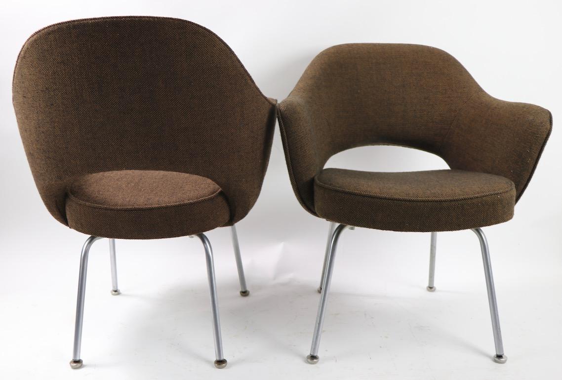 Upholstery Pair of Saarinen for Knoll Executive Chairs for IBM