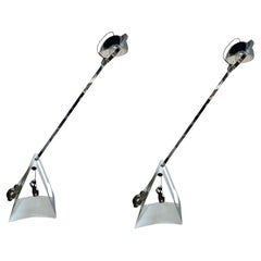 Pair of Sabine Charoy Floor Lamps, France1969, Edition Verre Lumière.